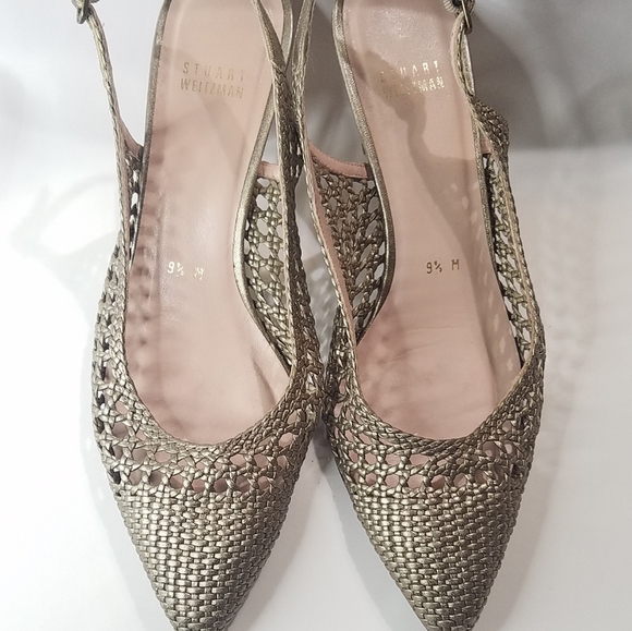 Stuart Weitzman Metallic Kitten Heels 9.5 M - Picture 5 of 7